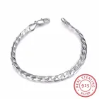 Мужские ювелирные изделия 925 пробы серебро 6 мм цепочки 20 см браслет Pulseiras де Прата для мужчин подарок бесплатная доставка