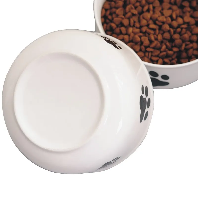 Милая керамическая миска для домашних животных с узором в виде лап кошек воды