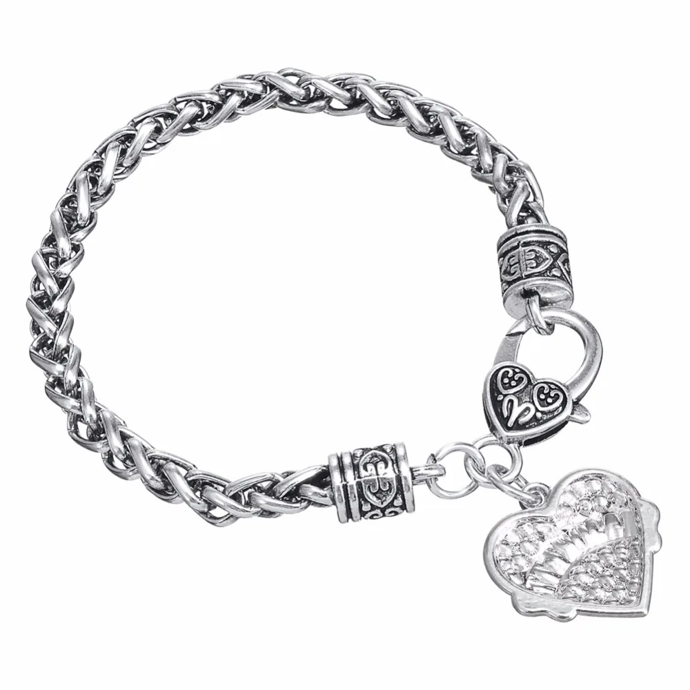 Браслет Fishhook BELIEVE из античного серебра белого/розового/голубого кристалла стразы