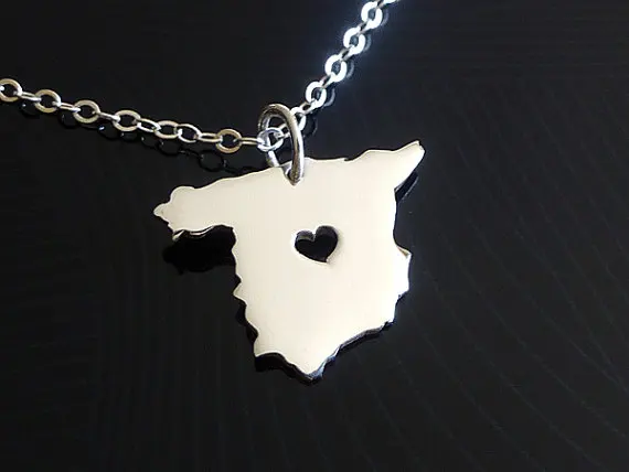 Ожерелье с картой страны Европы испанская гордость и сердце любовь капитала