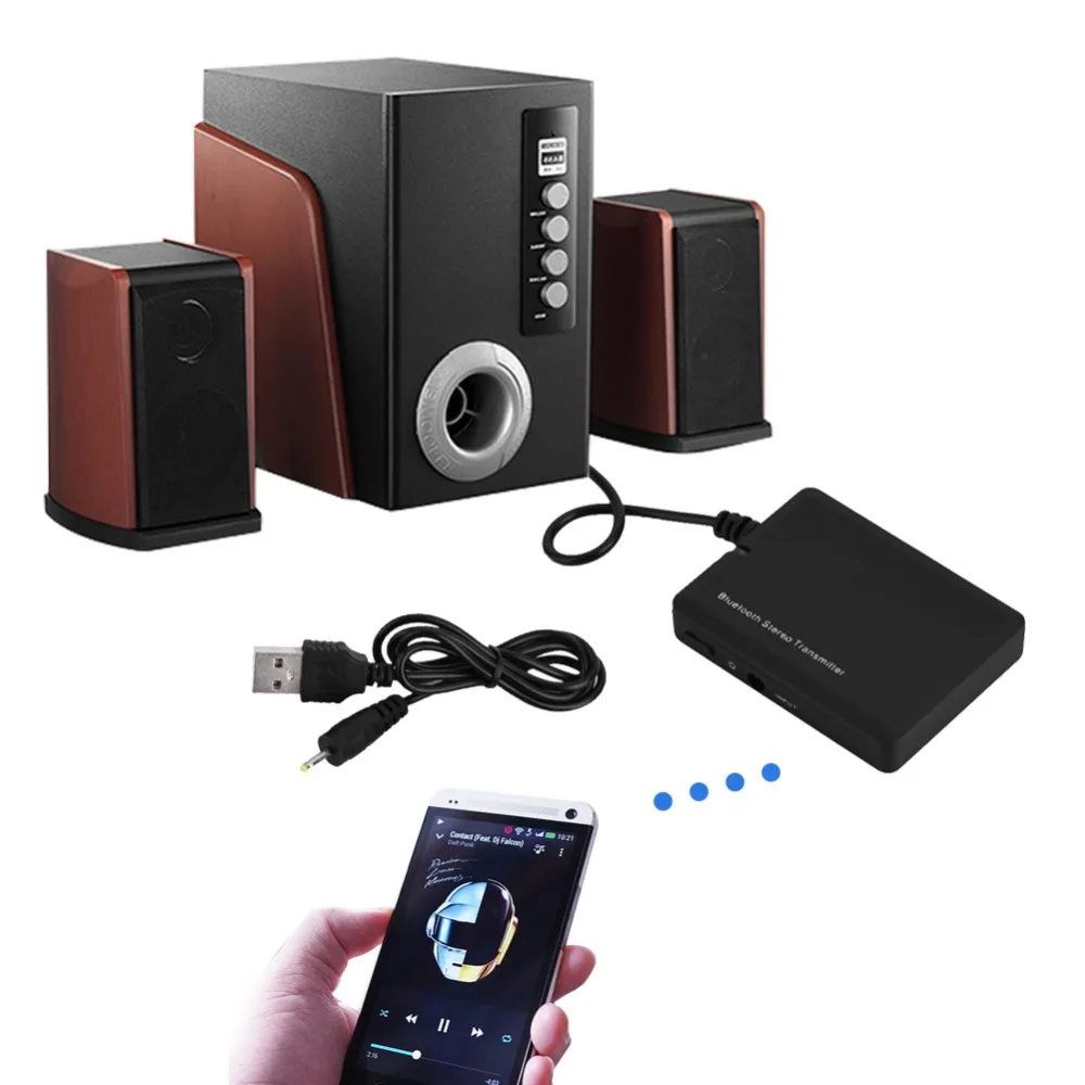 Беспроводной передатчик Bluetooth 3,5 мм аудио музыкальный стерео трансмиттер адаптер A2DP HiFi для iPod Hi-Fi аудио psp MP3-плеер tv PC