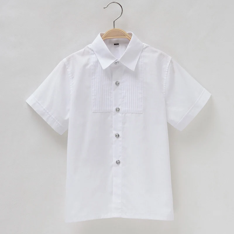 Рубашки для мальчиков летняя детская школьная форма рубашки высокое качество