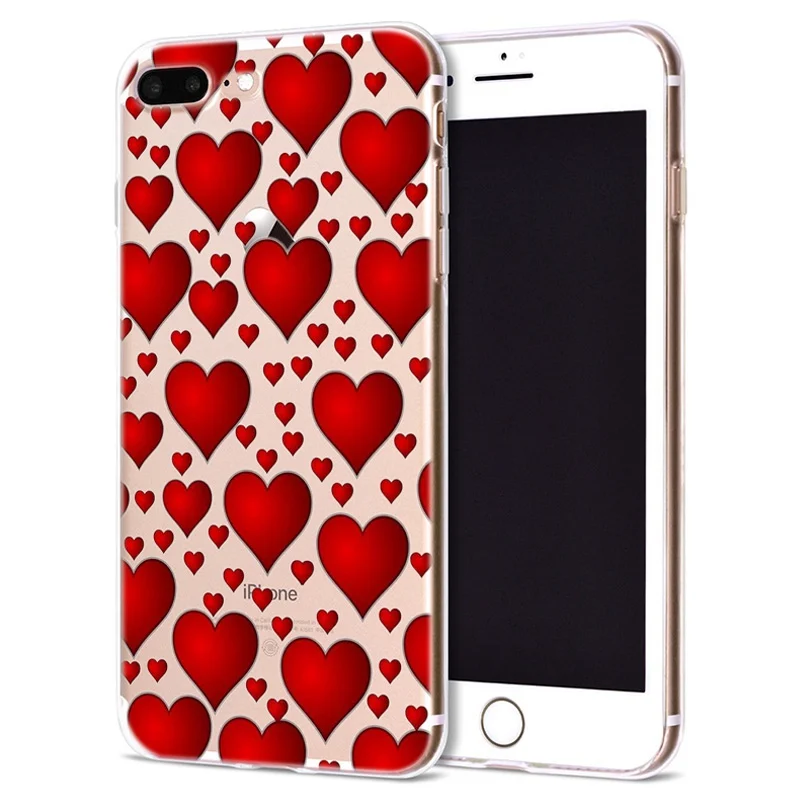 Чехол для Apple iPhone 6 6S 7 Plus X 10 с сердечком и бабочкой мягкий чехол из ТПУ