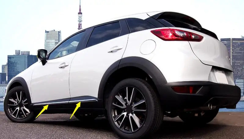Хромированные ABS наружные нижние дверные молдинги 4 шт. для Mazda CX-3 CX3