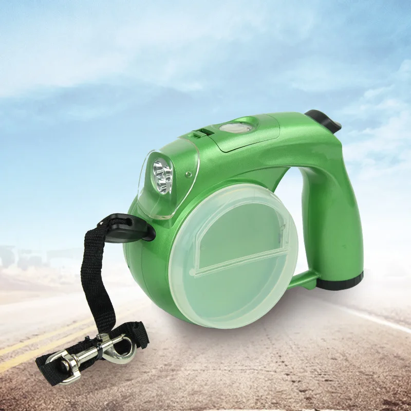 Новый Выдвижной Поводок для собак 5 м светодиодный ящик еды с мусорным ящиком