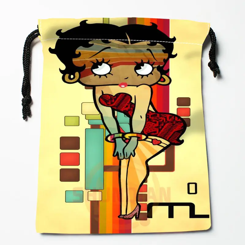 Новая сумка для хранения с принтом Betty Boop, 27x35 см, сатиновые сумки со шнурками, компрессионные сумки, индивидуальные подарки для вашего образа - Цвет: 8