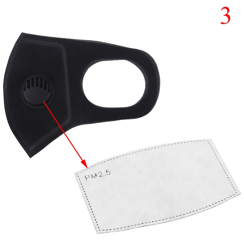 pm2.5 Filter Анти-смог Губка Маска для лица рот PM2.5 рот-Муфельная Анти-пыль Анти-туман респиратор для велоспорта дыхательный клапан рот крышка - Цвет: pm2.5 Filter