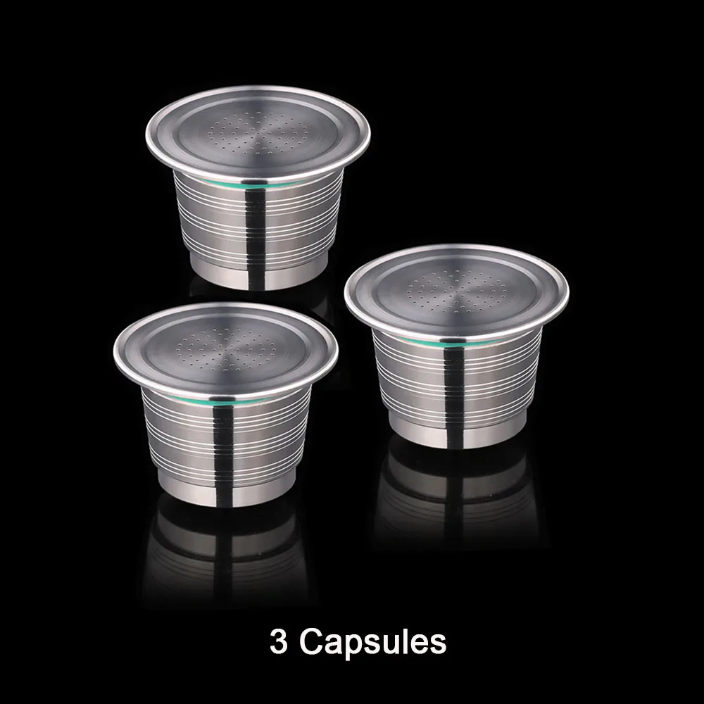 3 шт многоразового использования Tasse Nespresso Inox пустые капсулы из нержавеющей стали многоразовый фильтр чашка перезаряжаемая Inoxidable Кофе Pod Taza - Цвет: 3PCS Capsule