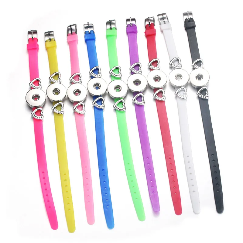 

10 Colors Boom Life Snap Jewelry Candy colors silicone snap bracelet for women Children LOVE charms bracelet 7606