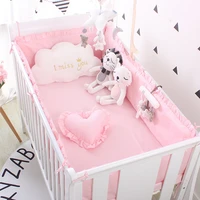 princess pink 100 cotton baby bedding set newborn baby crib bedding set for girls boys washable cot bed linen 4 bumpers1 sheet
