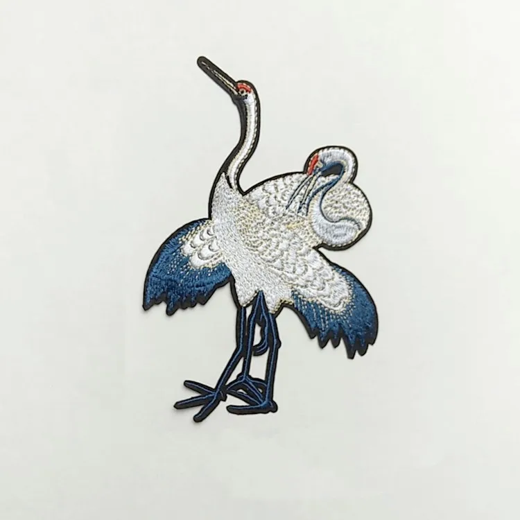 Нашивки с аппликацией crane 17*11 см винтажные нашивки вышитым значком тканевые