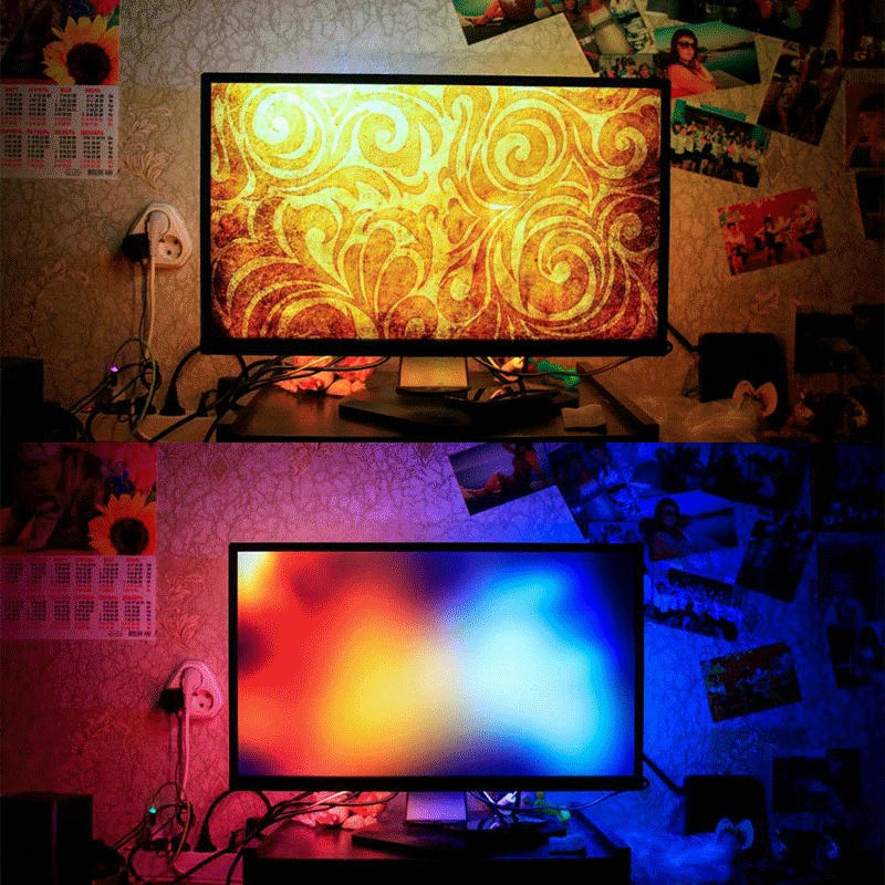 WS2812B цветных(RGB) светодиодных лент длиной 1 м/4 м/5 м 30/60/74/96/100/144 светодиодов/м прибор приемно-IP30/65/67 черный/белый печатных плат DC5V