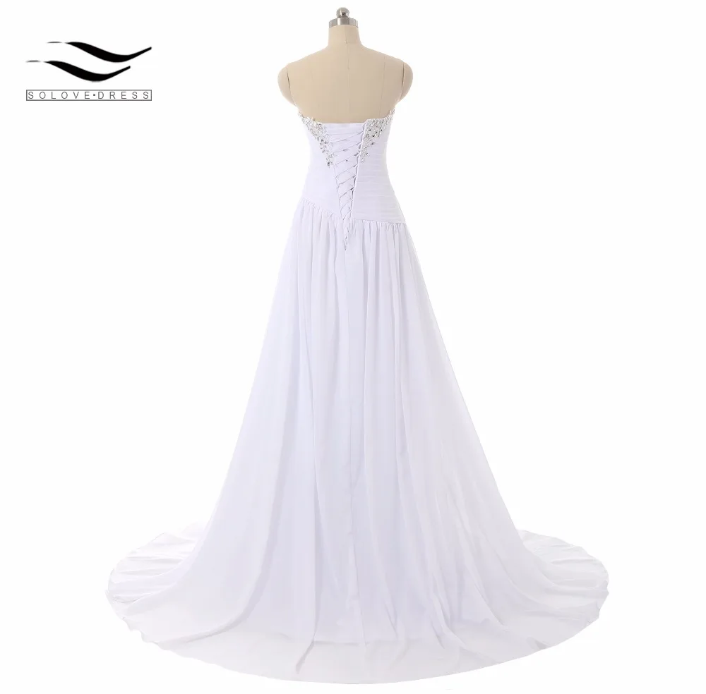 Шифоновое пляжное свадебное платье трапециевидной формы дешевое винтажное в