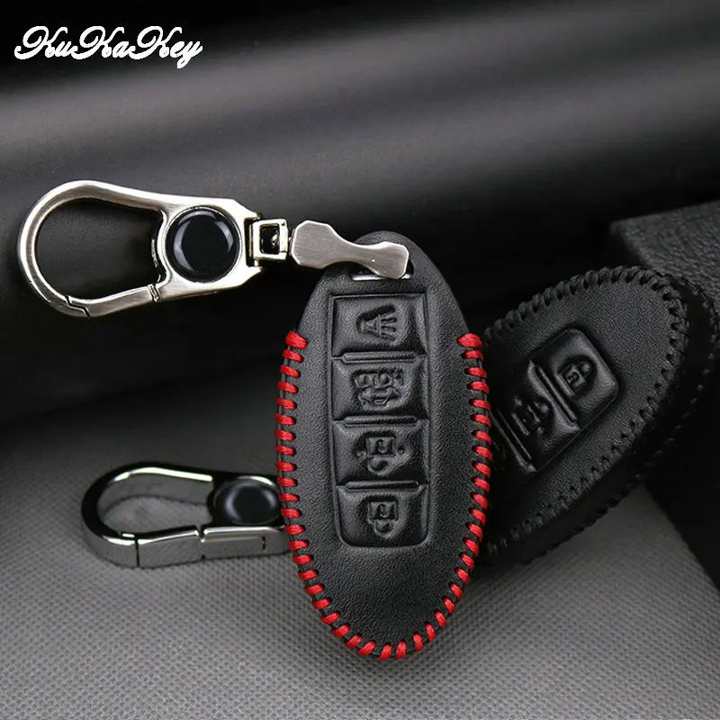 KUKAKEY Кожаный Автомобильный ключ сумка для Nissan Teana Tiida Sylphy Sunny Qashqai Skyline Juke Alissa X TRA