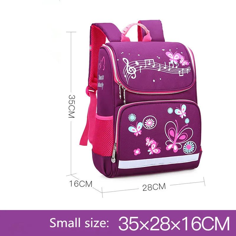small purple Детские школьные сумки, ортопедический рюкзак для девочек и мальчиков, водонепроницаемые Рюкзаки, сумка для книг, рюкзак для малышей, Mochila escolar, 3 размера - Цвет: small purple