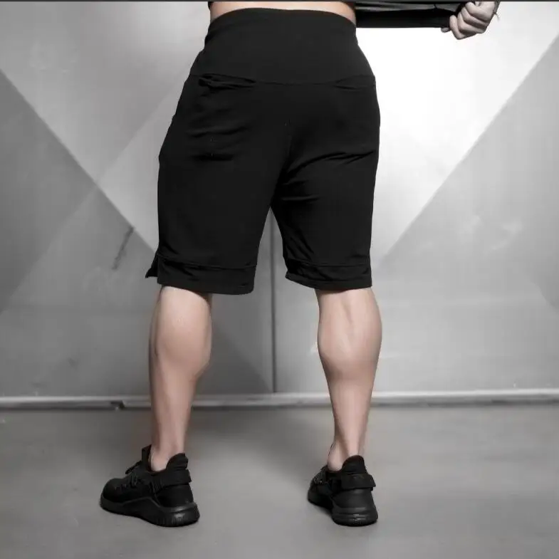 2019 летние мужские Брендовые спортивные для бега шорты похудения черные короткие