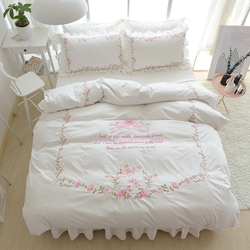 2017 Комплект постельного белья в Корейском стиле 100% хлопок пододеяльник с