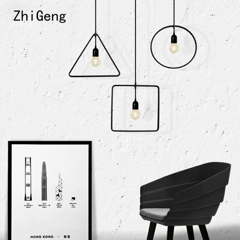ZhiGeng E27 кухонный кулон промышленный многоугольник магазин одежды американская
