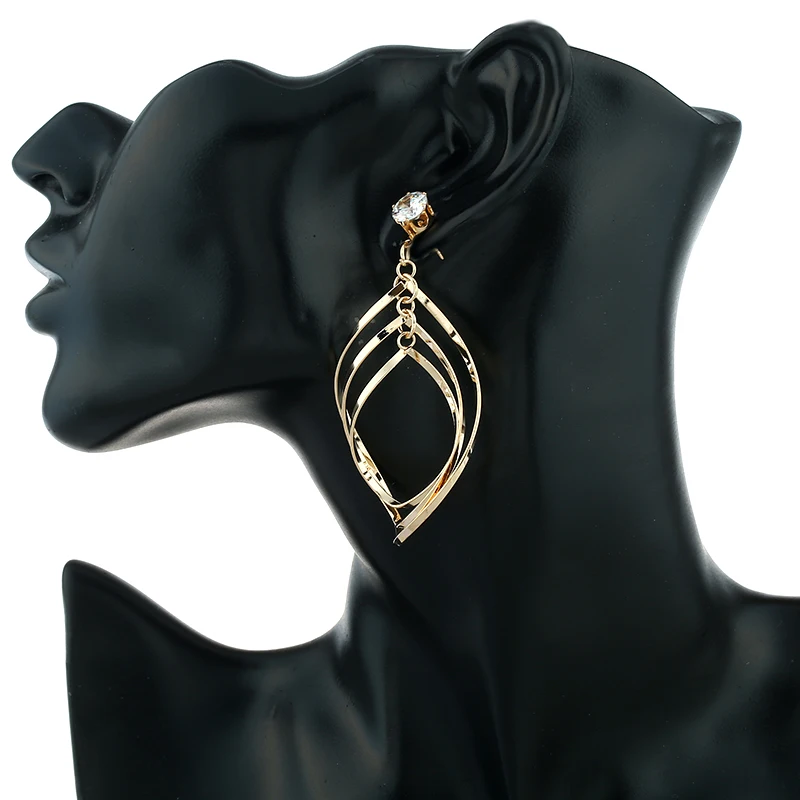 Женские серьги из металла в стиле панк золотые геометрические модные ювелирные