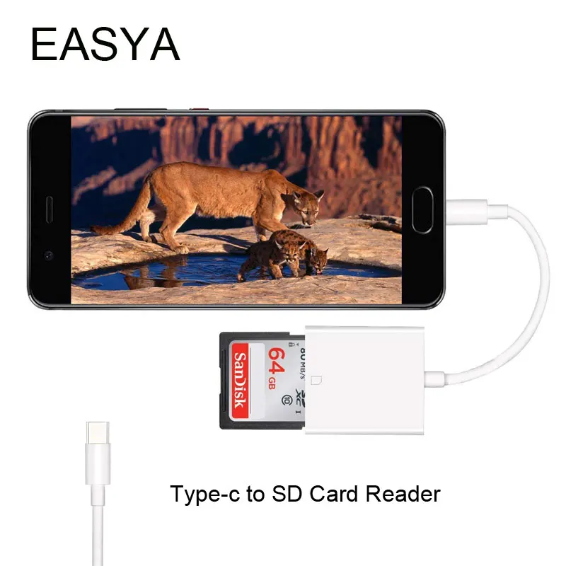 EASYA OTG usb type C кард-ридер для мини SD карты памяти адаптер для samsung S8/S9/Note 9 huawei Mate10/P20 Macbook Pro