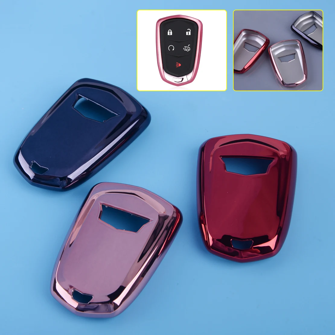 

DWCX New TPU Remote Smart Key Cover Fob Case Shell Fit For Cadillac Escalade ATS-L CT6 CTS DTS XT5 Escalade SRX STS XTS ELR