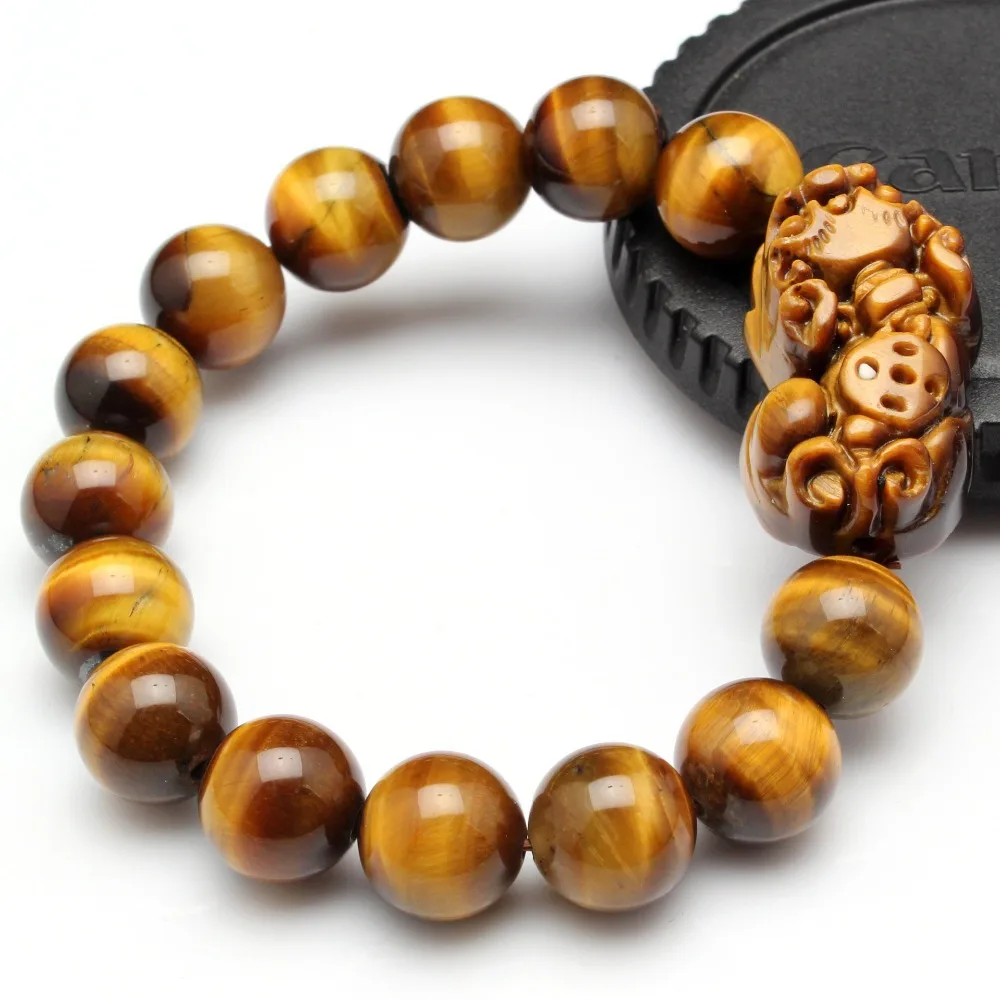 

Boutique Pixiu Tigerite Bracelet, Tiger's Eye Stone Bead Bracelets Bangles,Unique Bracelets for Women Men Jewelry