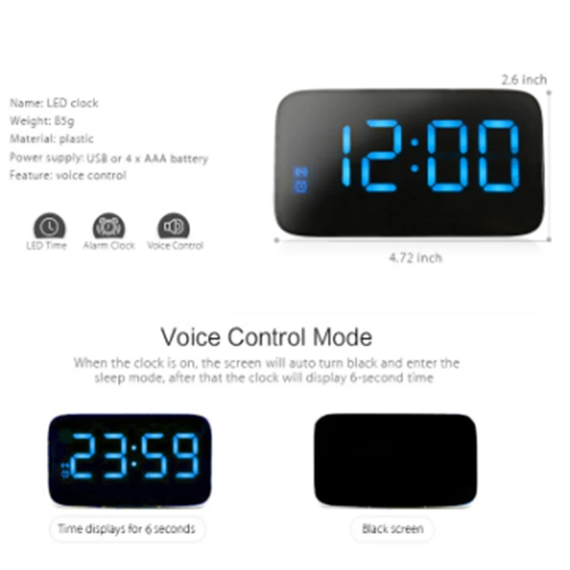 Креативные многофункциональные смарт часы для зарядки с функцией будильника и