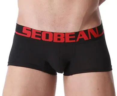 Черный SEOBEAN мужские новые модные однотонные боксеры нижнее белье с низкой посадкой Боксеры 3 цвета - Цвет: Черный
