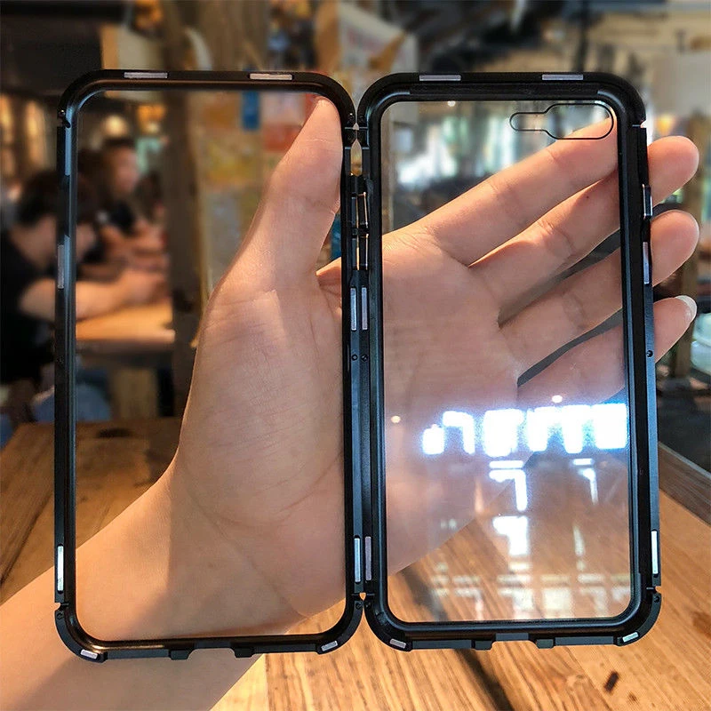 Магнитный чехол Voguery с полным корпусом для iPhone 8 360 металлический бампер