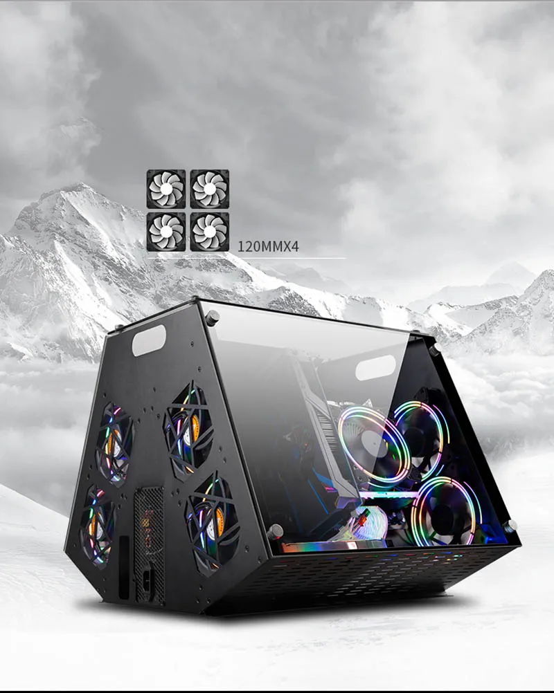 DIY стальной чехол для компьютера matx прозрачное стекло настольное шасси коробка Micro ATX Hands-on сборка для геймеров части ПК