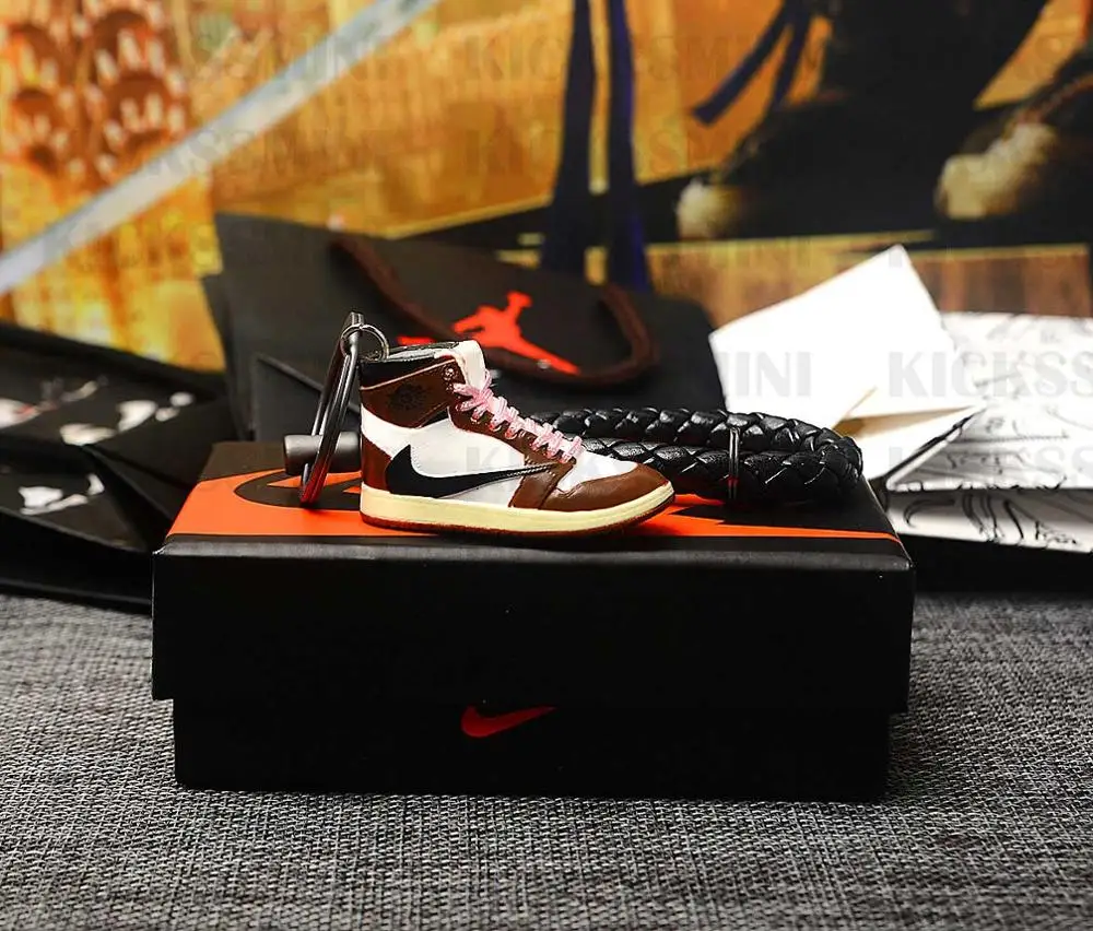 sk005-85 a shoe DIY Jordan Ретро OG Air Jordan 1 розовый кружевной 3D кроссовок Модель брелок сумка коробка кулон пара Кукла аксессуар - Цвет: sk005-85 a shoe