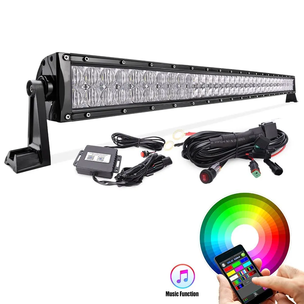 Car 5D RGB 22 32 42 50 52 inch LED Work Light Bar 120W 180W 240W 288W 300W Bluetooth App Control Music Flash Multicolor Led | Автомобили и