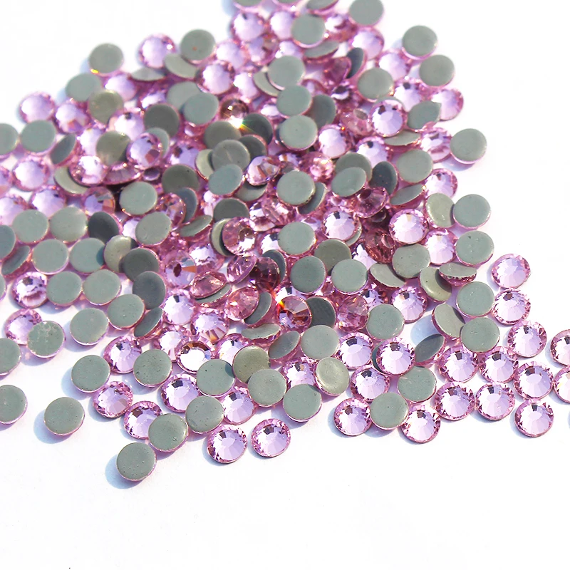 

Bright DMC Crystal Strass Iron on Glass Stones SS6 to SS30 Light Rose Hotfix Rhinestones For Wedding Dress