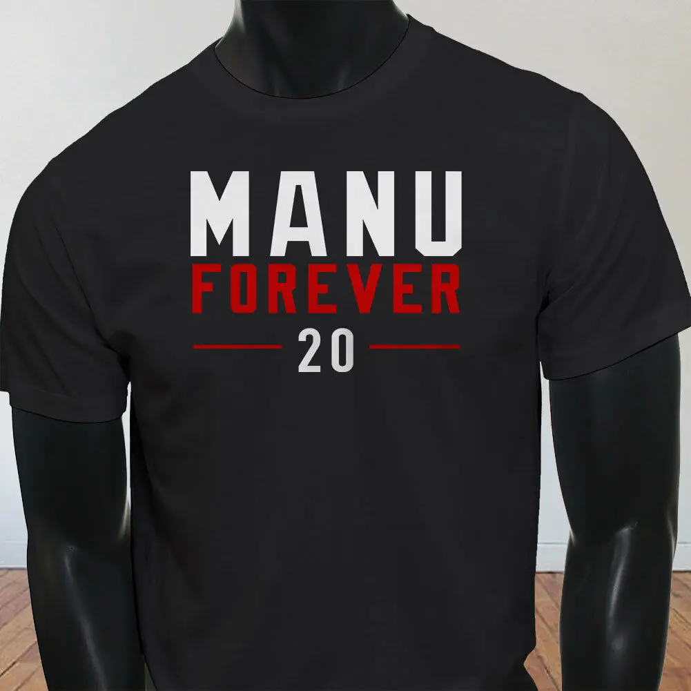 2019 крутая Мужская черная футболка с изображением Ману гинобили веера пенсии