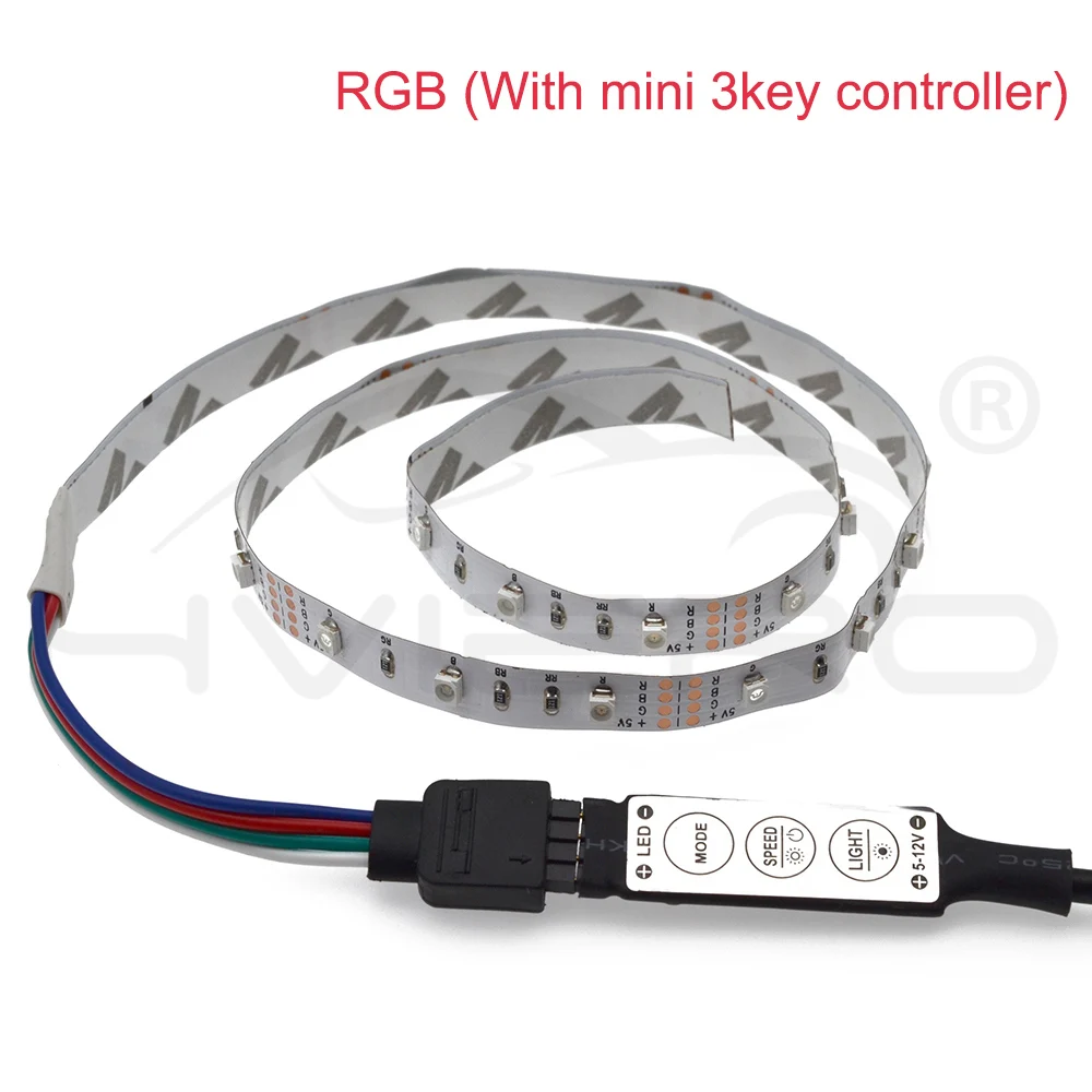 5 в 50 см, 1 м, 2 м, 3 м, 4 м, 5 м, USB кабель, силовой светодиодный светильник SMD 3528, Рождественская настольная декоративная лампа, лента для телевизора, фоновый светильник ing