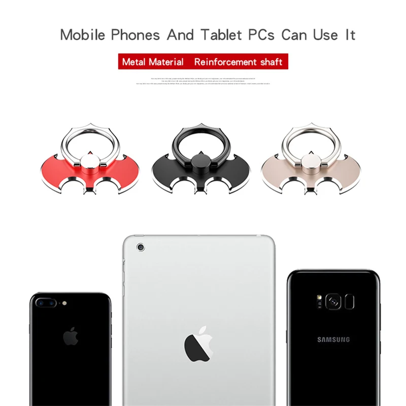Палец кольцо держатель мобильного телефона крепление для iPhone 7 Xiaomi Мобильный сотовый Зажим для телефона кронштейн Стенд Бэтмен Металл 360 Вращение Soporte