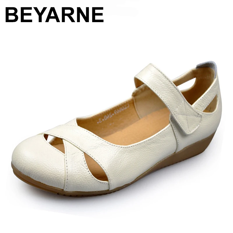 

BEYARNE/летние женские босоножки в этническом стиле; Модная обувь ручной работы; Босоножки из натуральной кожи с цветами; Женская обувь на плос...