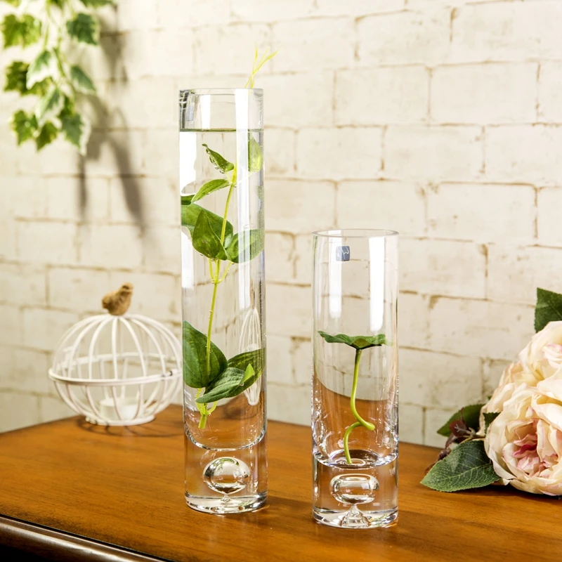 Прямой прозрачный стеклянный вазы NewBottle с эффектом пузырьков гидропонная для