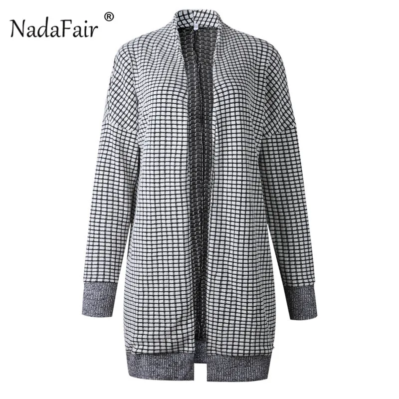 Nadafair, кардиган, длинное шерстяное пальто для женщин, Осень-зима, в клетку, смесь, пальто,, уличная одежда, длинный рукав, Tutleneck, пальто для женщин