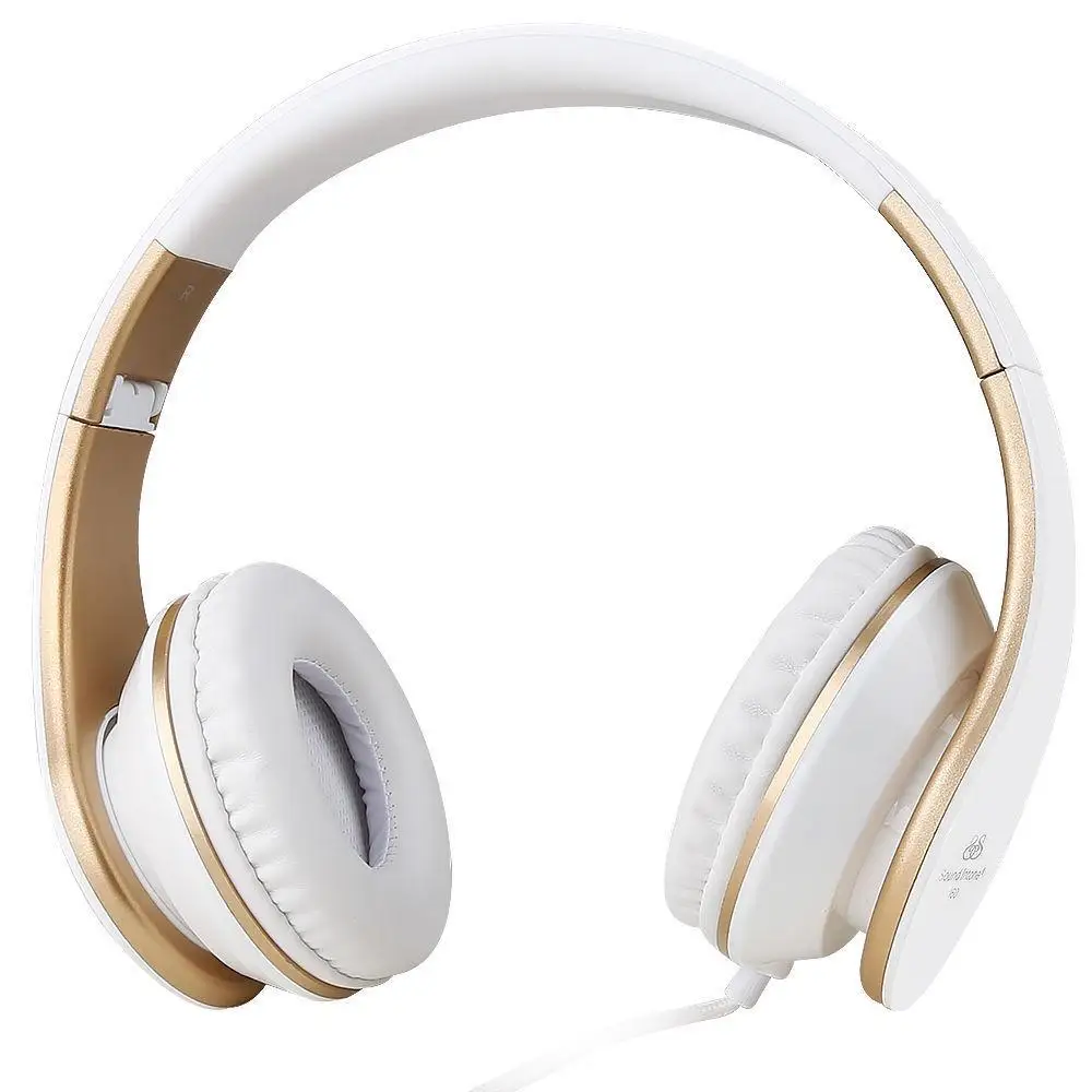 Наушники Sound Intone I65 с микрофоном, Накладные наушники, бас, hi-fi звук, музыка, стерео наушники для iPhone, Xiaomi, ПК - Цвет: White Gold