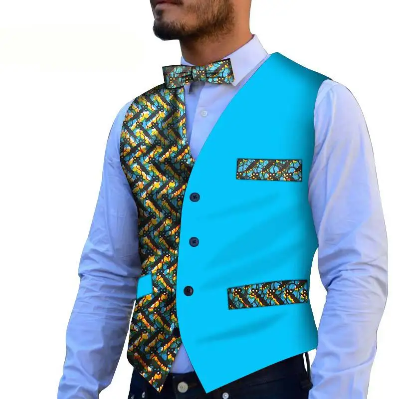 Real New Bazin Dress African For Spring And Summer African Men Cotton Plus Size Suit(shirts+vest) M-6xl