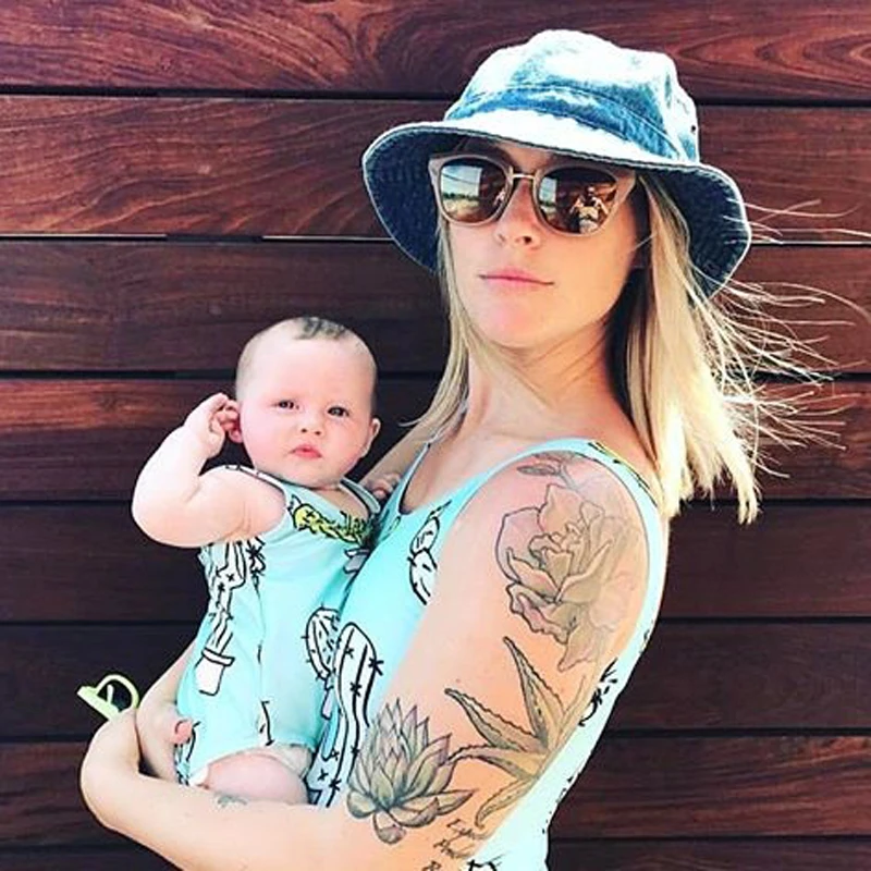 Семья матч для мамы и дочки бикини милый кактус печатных 1 шт. купальный костюм