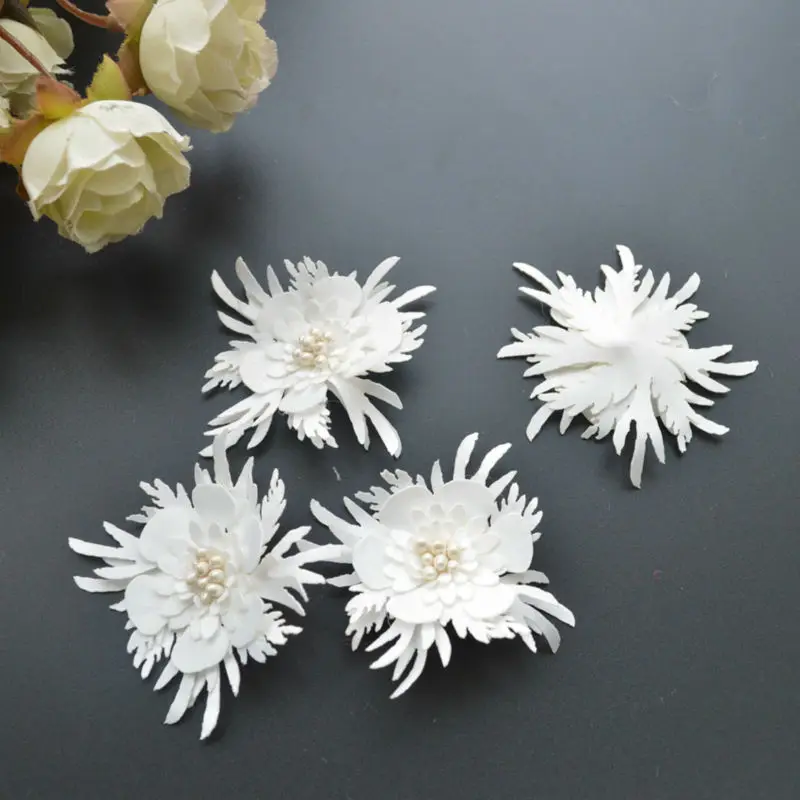 5 см популярный 3d цветок белый для повязок на голову или одежды 10 шт./лот