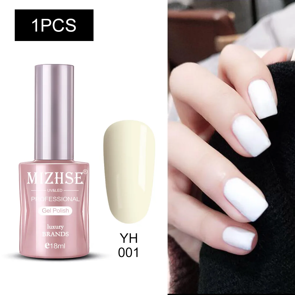MIZHSE Гель-лак для ногтей UV Vernis Полупостоянный праймер верхнее покрытие 18 мл для маникюра геллак Полупостоянный гибридный дизайн ногтей - Цвет: YH001