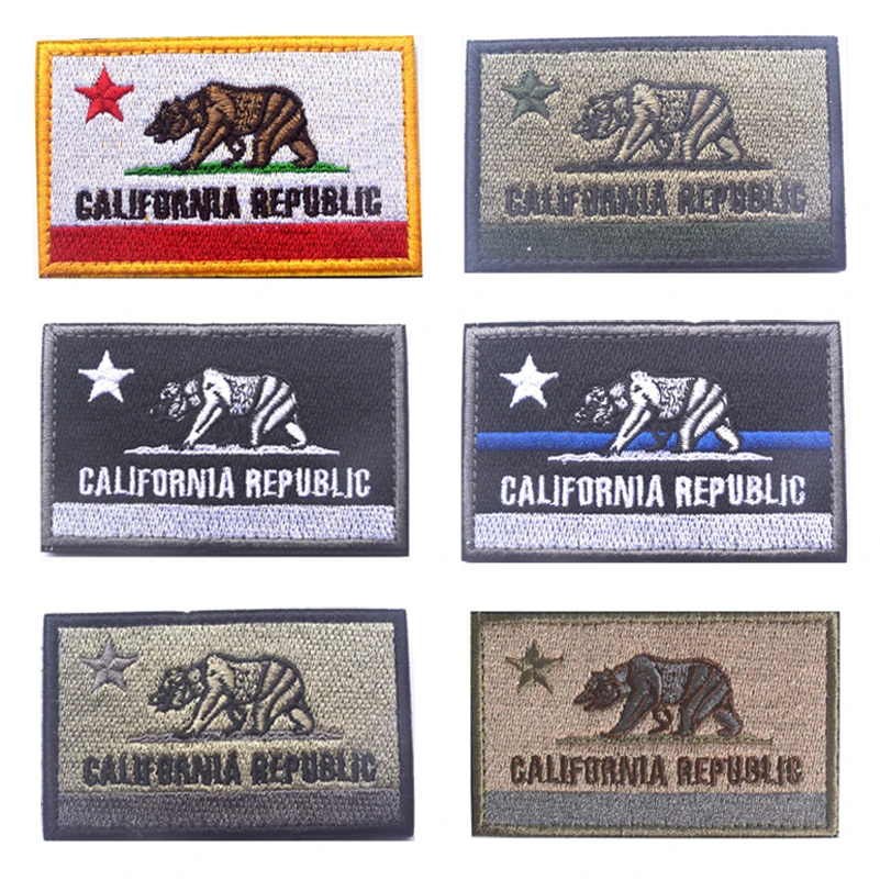 Вышитые Калифорнийская Республика Государственный патчи США государственный