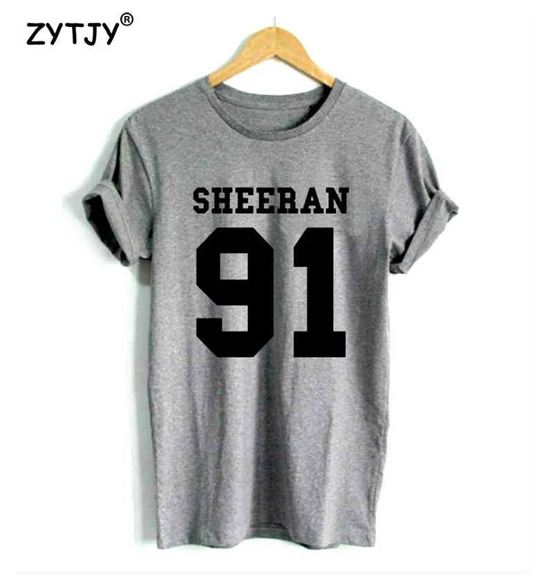 Ширан 91 с буквенным принтом Футболка хлопок повседневное забавная футболка для