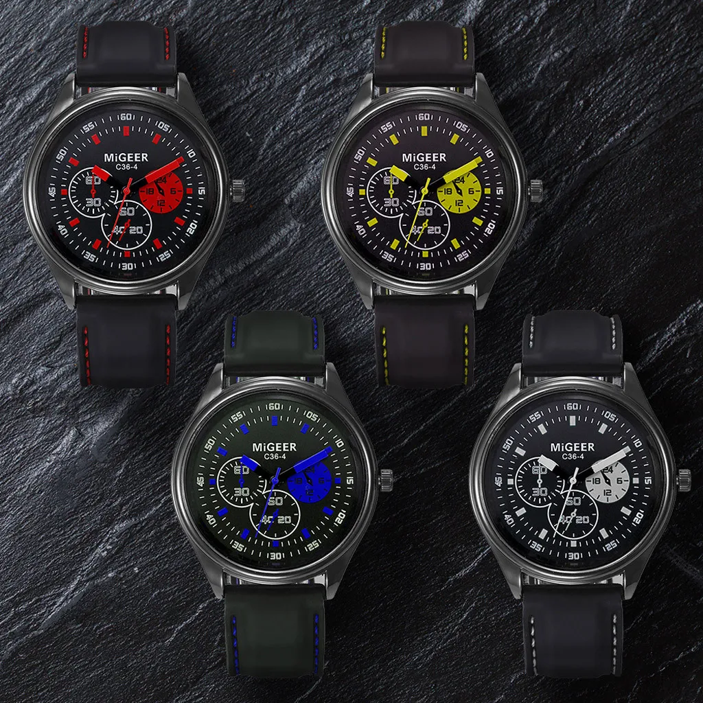 Классические деловые мужские часы брендовые роскошные черные силиконовые пояса