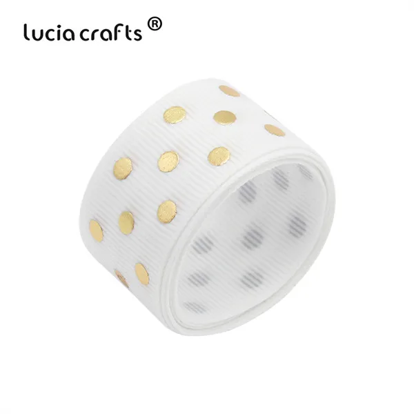 Lucia crafts 5 ярдов/6 ярдов 25 мм корсажные Точки Печатные Ленты вечерние упаковка для свадебного подарка Декор DIY аксессуары S0505 - Цвет: C8 White 5y