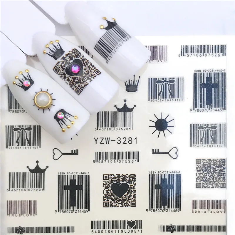 1 лист водных наклеек слайдер QR код Фламинго Северное растение водяные знаки