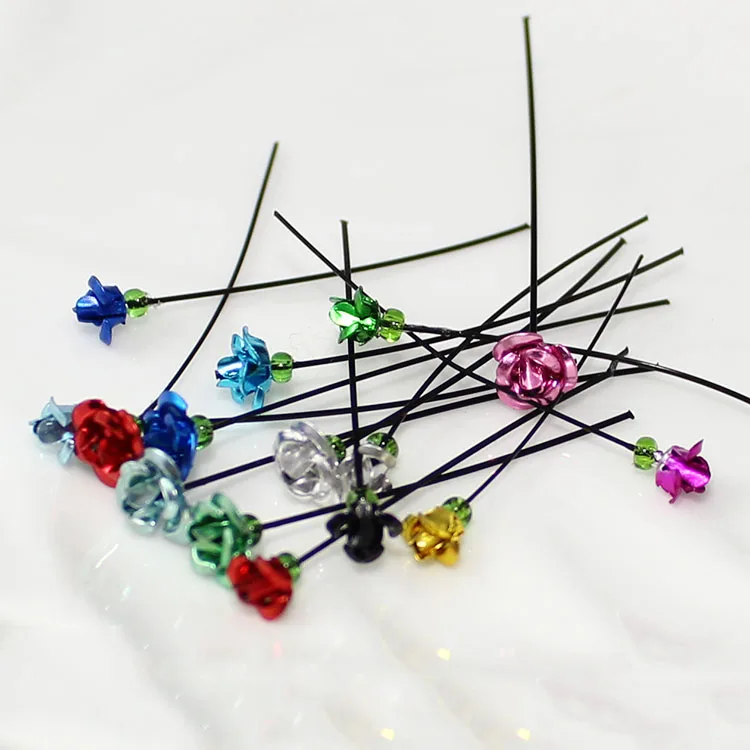 Small Mixed Colours 15 шт Красочный мини декор в виде цветка розы для наполнителя флакон с рисом стекло Желая бутылка Шарм Кулон - Окраска металла: Small Mixed Colours